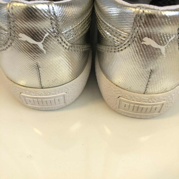 PUMA Love Metallic Silver Lace-up Platform Sneakers 6 NWT - Picture 4 of 7